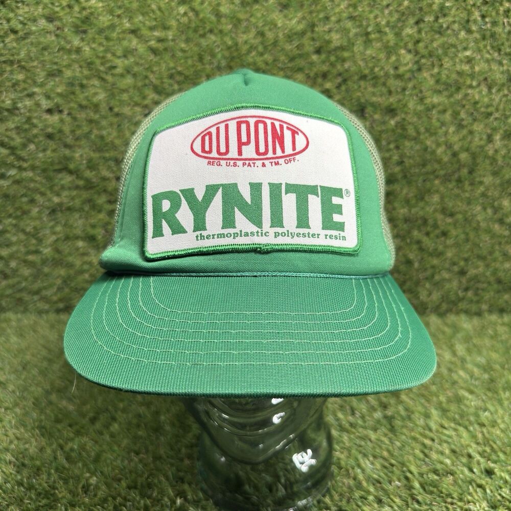 Vintage 80s Dupont RYNITE Snapback Cap Hat Adjustable Mesh Foam Trucker YoungAn
